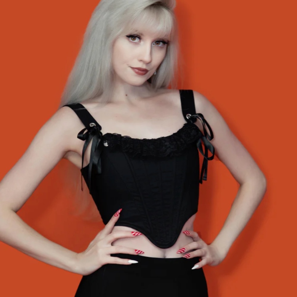Lively Ghosts Thistlebloom Black Corset